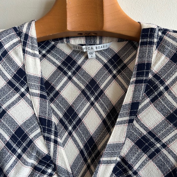 Veronica Beard Rowe Dress in Navy Plaid - Picture 2 of 14